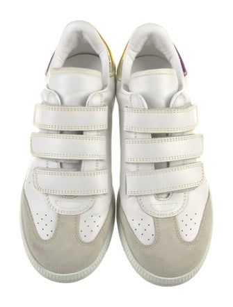 Isabel Marant Leather Colorblock Pattern Sneakers