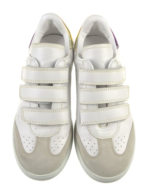 Isabel Marant Leather Colorblock Pattern Sneakers