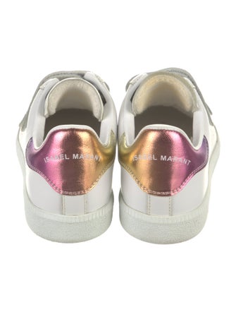 Isabel Marant Leather Colorblock Pattern Sneakers