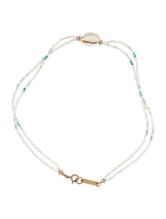 Isabel Marant Shell & Bead Ras Du Cou Strand Necklace