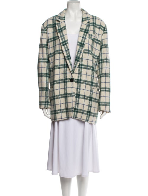 Isabel Marant Virgin Wool Plaid Print Coat