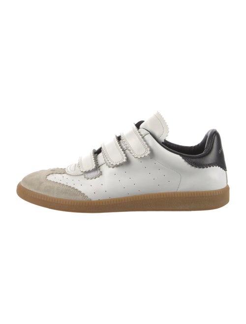 Isabel Marant Leather Scalloped Accent Sneakers