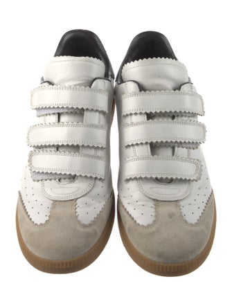 Isabel Marant Leather Scalloped Accent Sneakers
