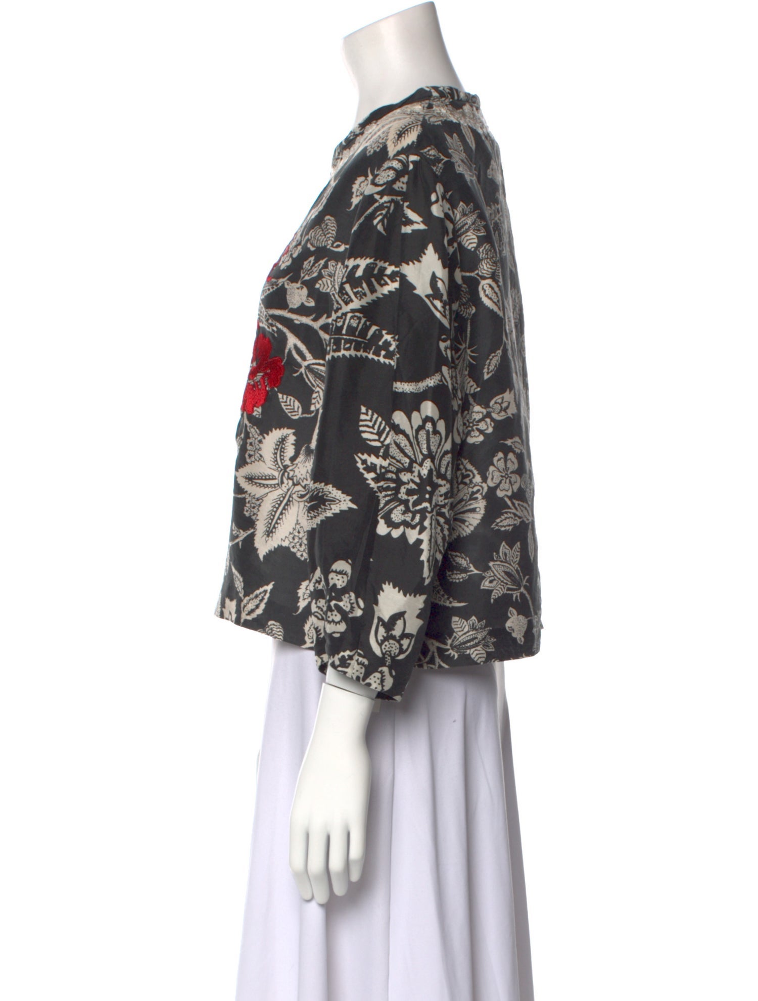 Isabel Marant Silk Floral Print Crop Top