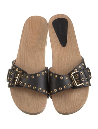 Isabel Marant Leather Studded Accents Slides
