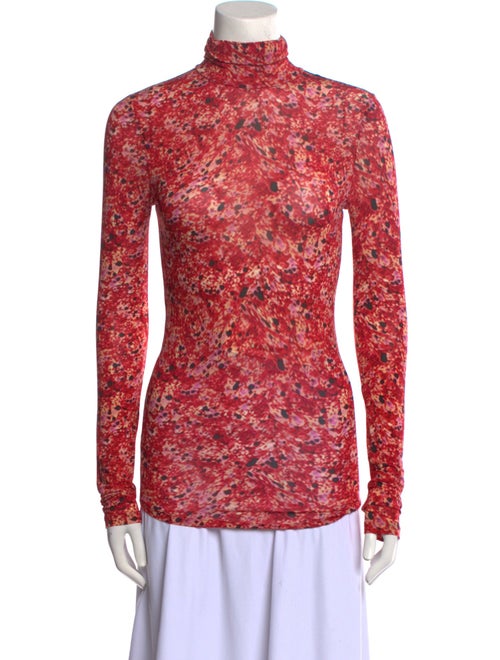 Isabel Marant Floral Print Mock Neck Top