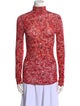 Isabel Marant Floral Print Mock Neck Top