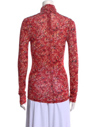 Isabel Marant Floral Print Mock Neck Top