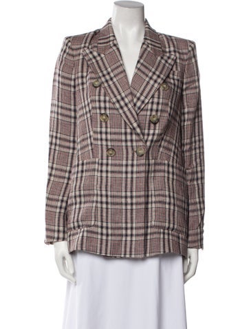 Isabel Marant Jackets Linen Plaid Print Blazer Us2, Fr34 | XS