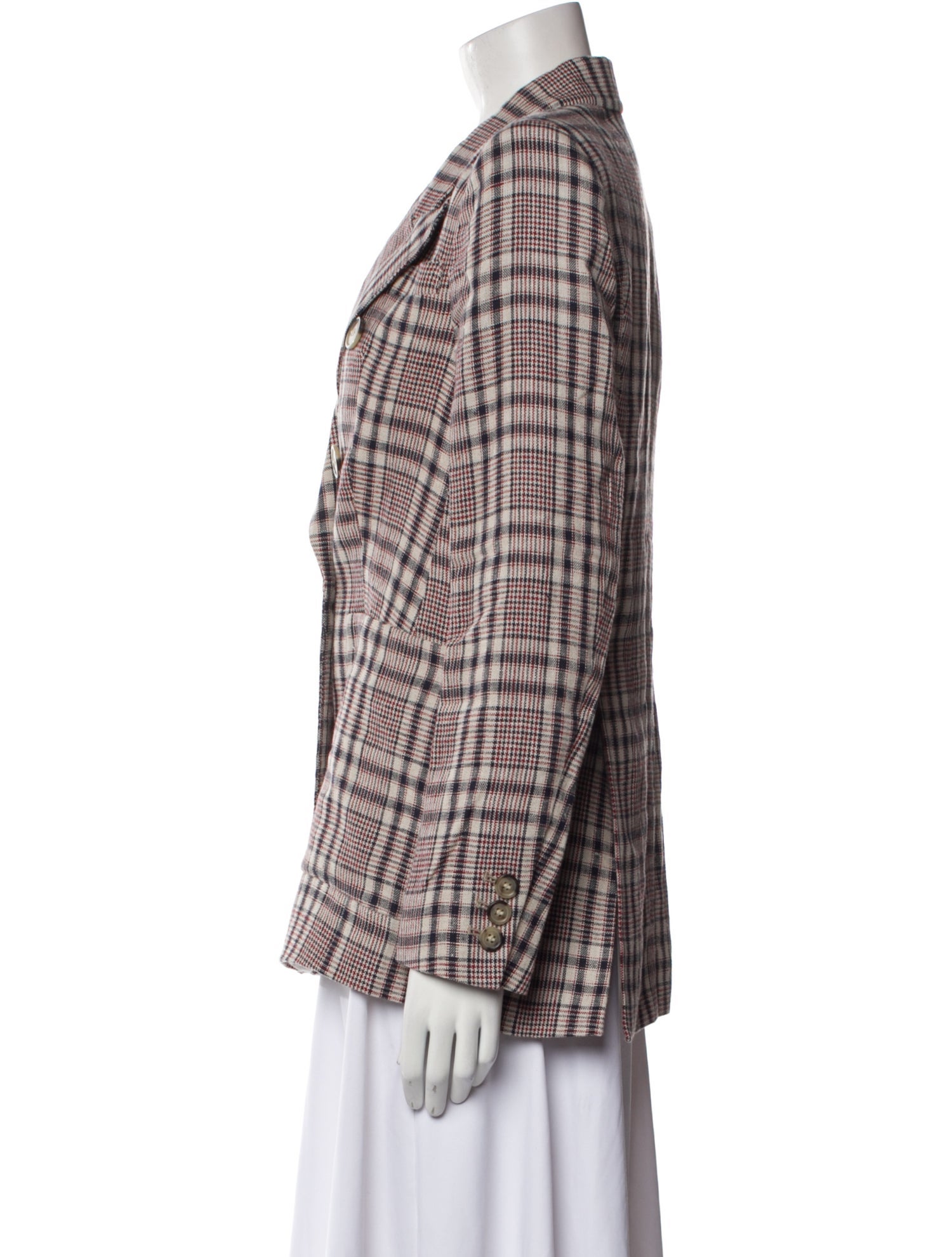 Isabel Marant Linen Plaid Print Blazer