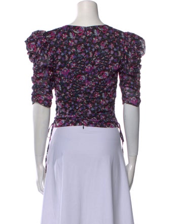 Isabel Marant Floral Print Square Neckline Crop Top