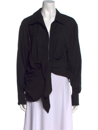 Jacquemus V-Neck Long Sleeve Blouse