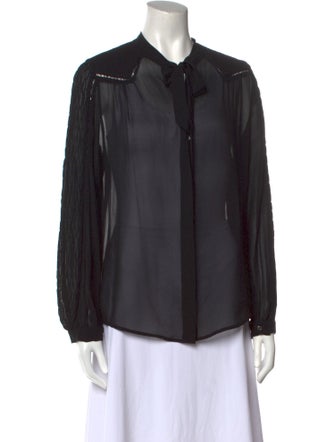 Isabel Marant Silk Long Sleeve Button-Up Top