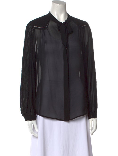 Isabel Marant Silk Long Sleeve Button-Up Top