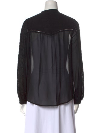 Isabel Marant Silk Long Sleeve Button-Up Top