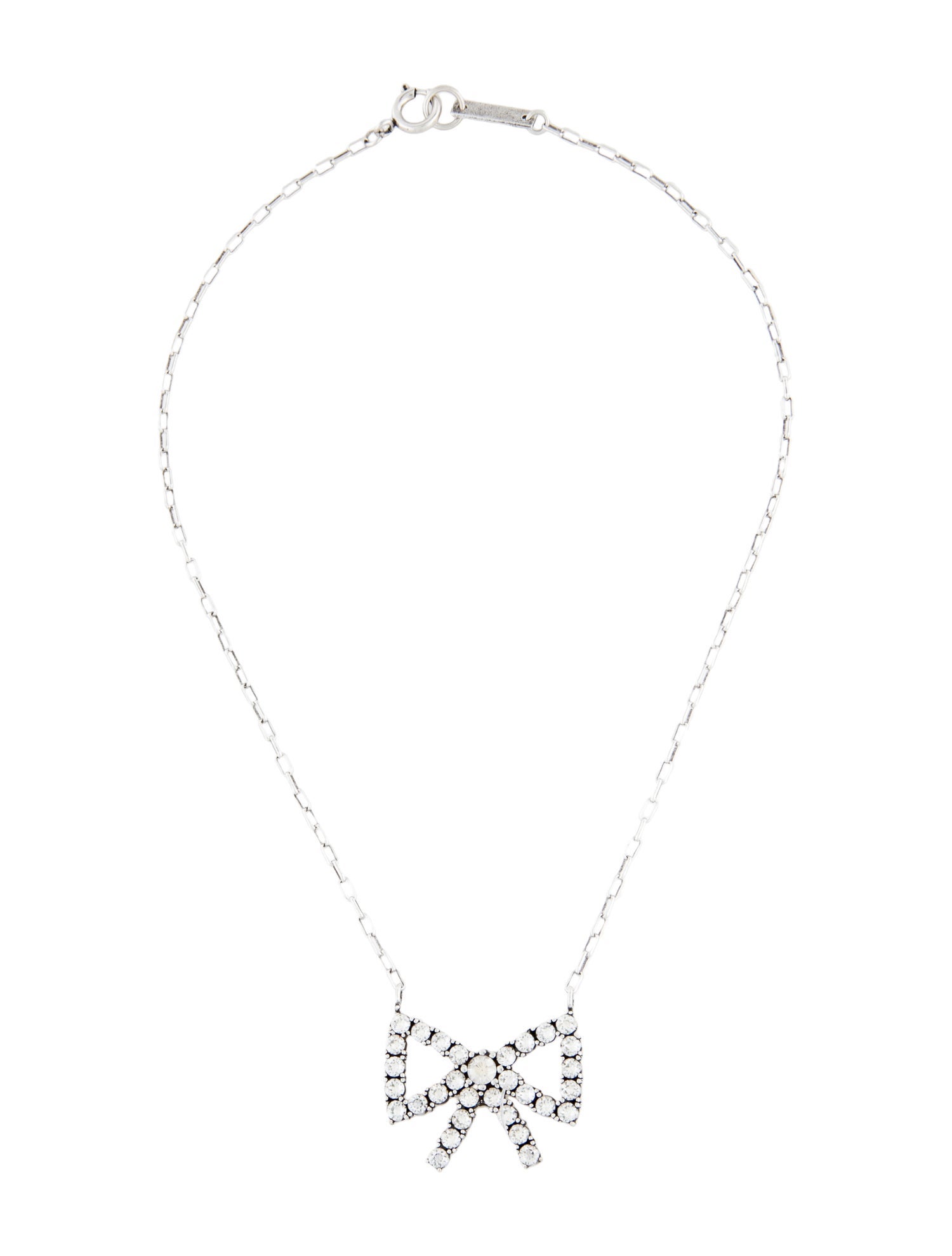 Crystal Bow Pendant Necklace
