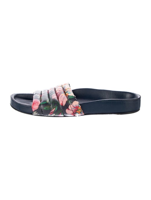 Isabel Marant Leather Floral Print Slides