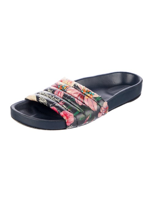 Isabel Marant Leather Floral Print Slides