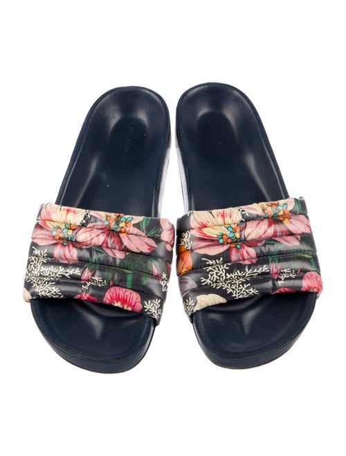 Isabel Marant Leather Floral Print Slides