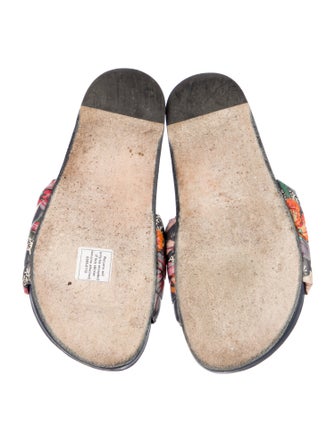 Isabel Marant Leather Floral Print Slides