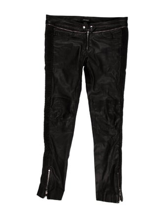 Isabel Marant Leather Straight Leg Pants