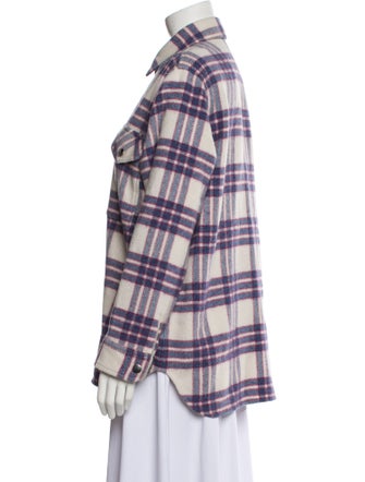 Isabel Marant Virgin Wool Plaid Print Jacket