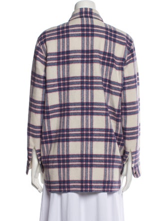 Isabel Marant Virgin Wool Plaid Print Jacket