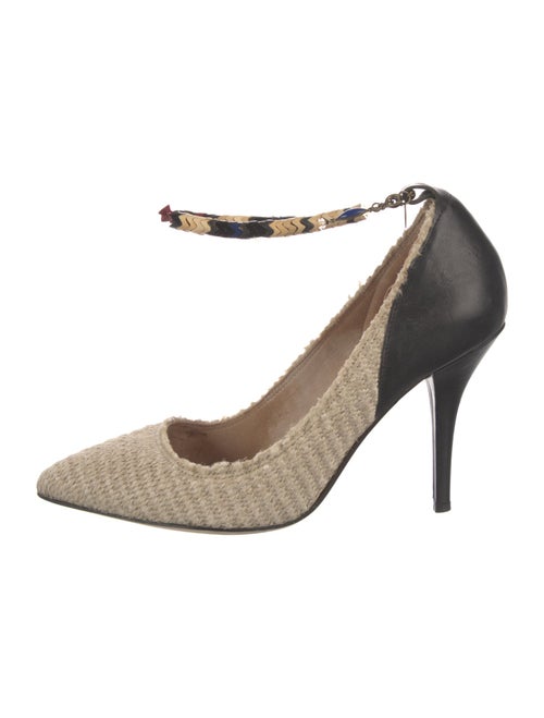 Isabel Marant Colorblock Pattern Raw-Edge Trim Pumps