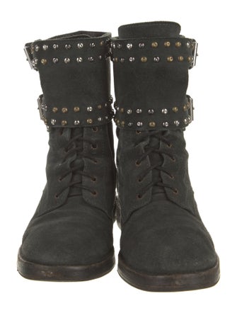 Isabel Marant Suede Studded Accents Combat Boots