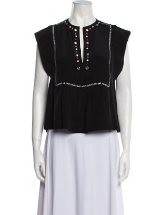 Isabel Marant Silk Tie Neck Blouse