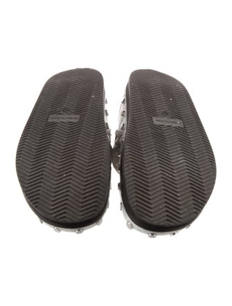 Isabel Marant Leather Fur Trim Mules