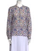 Isabel Marant Floral Print Crew Neck Button-Up Top