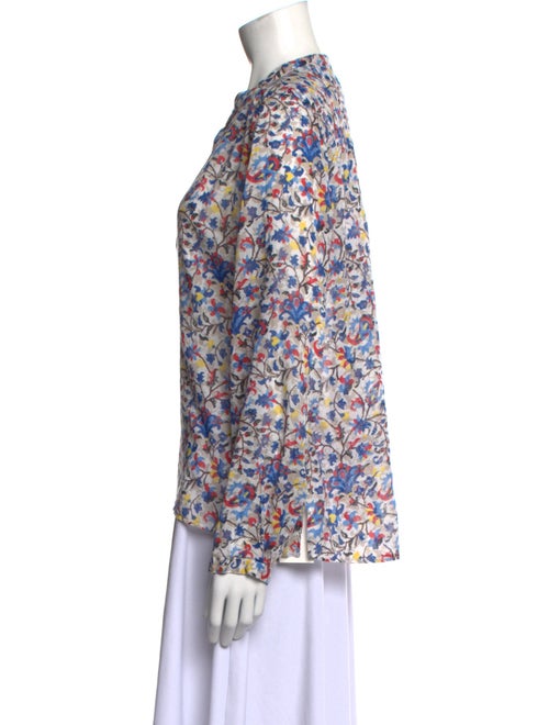 Isabel Marant Floral Print Crew Neck Button-Up Top