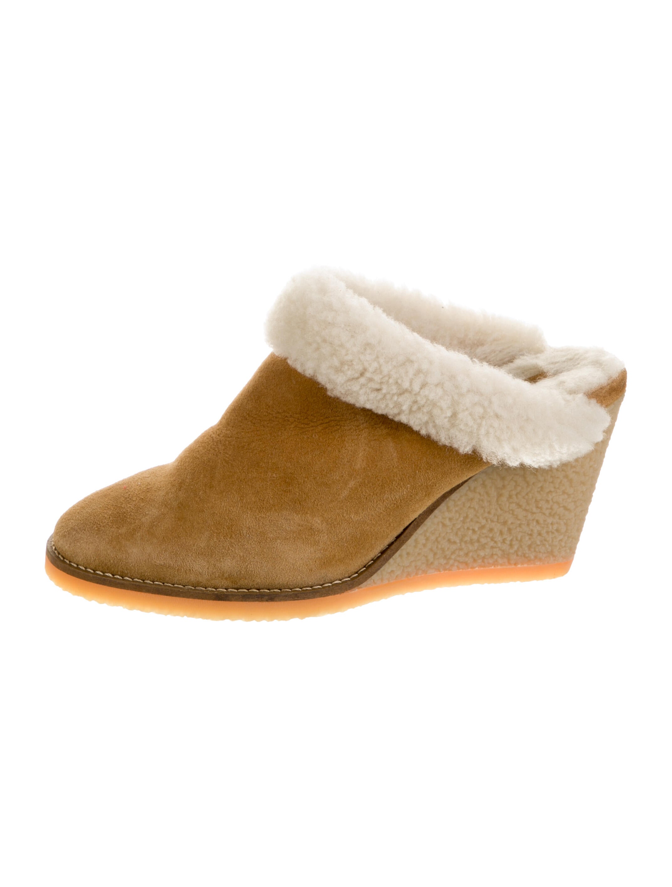 Isabel Marant Suede Fur Trim Mules
