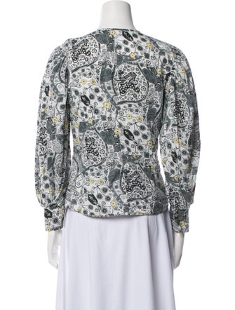 Isabel Marant Printed V-Neck Blouse