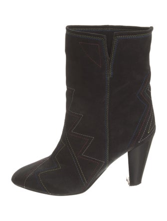 Isabel Marant Suede Embroidered Accent Boots