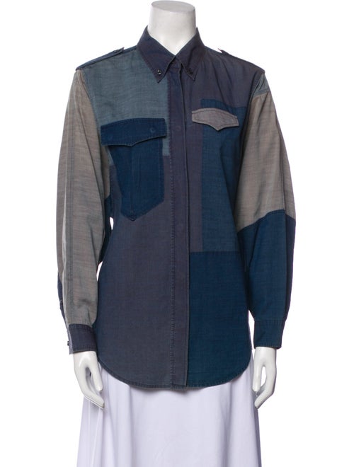 Isabel Marant Baby Alpaca Long Sleeve Button-Up Top