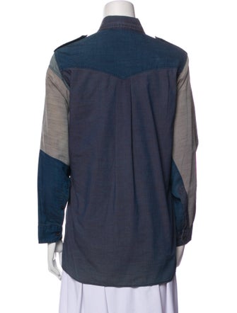 Isabel Marant Baby Alpaca Long Sleeve Button-Up Top