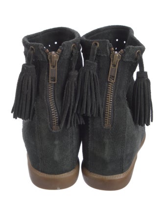 Isabel Marant Suede Lasercut Accents Wedge Sneakers