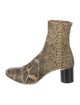 Isabel Marant Embossed Leather Animal Print Sock Boots