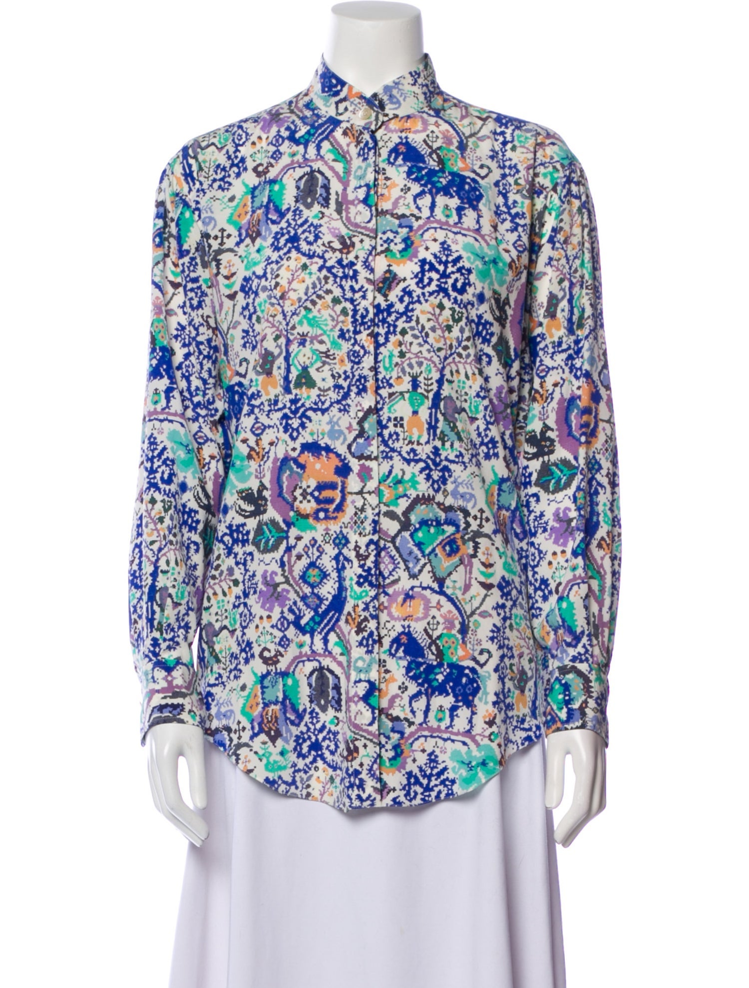 Isabel Marant Silk Printed Button-Up Top
