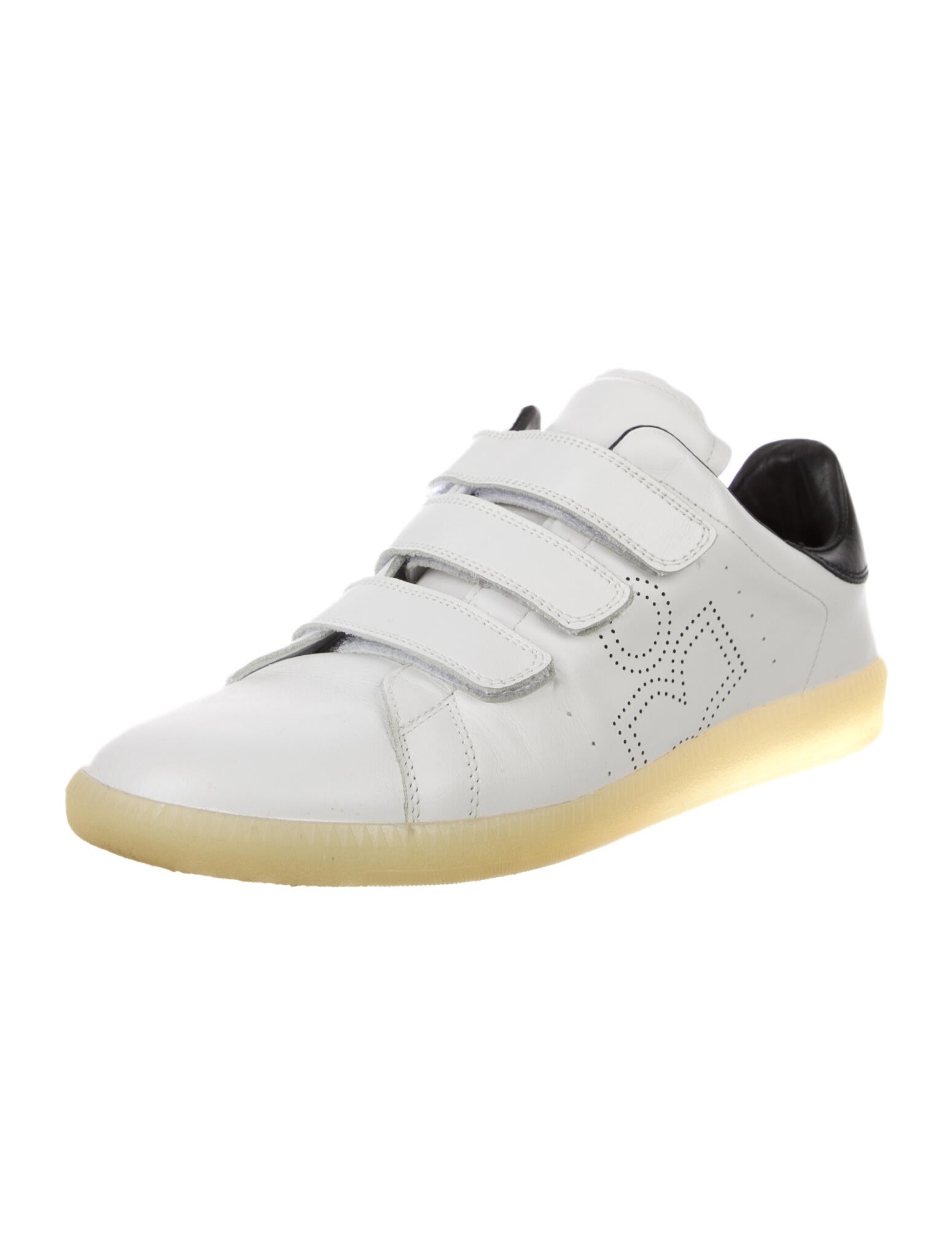 Isabel Marant Leather Colorblock Pattern Sneakers