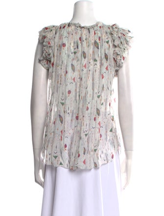 Isabel Marant Printed Square Neckline Blouse
