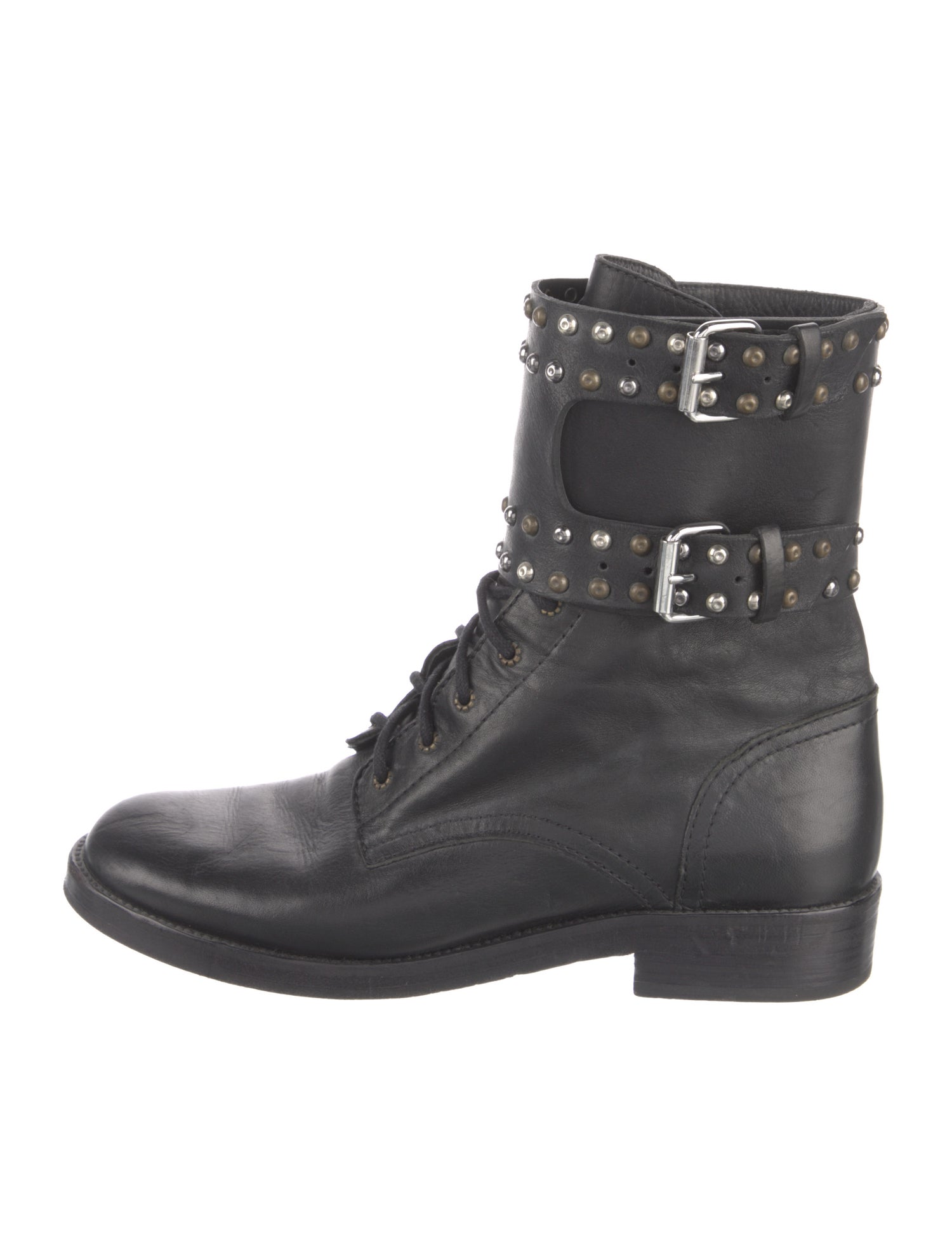 Isabel Marant Leather Studded Accents Combat Boots