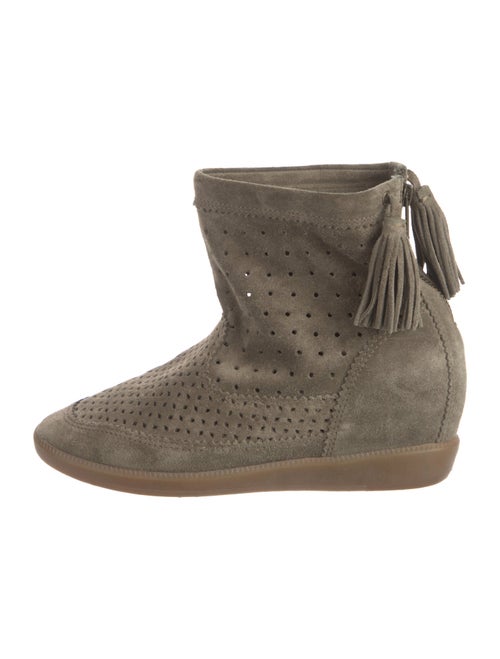 Isabel Marant Suede Tassel Accents Wedge Sneakers