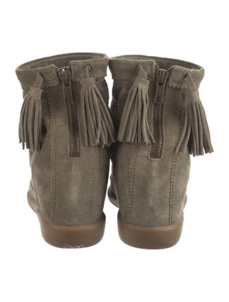 Isabel Marant Suede Tassel Accents Wedge Sneakers