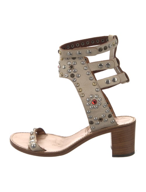 Isabel Marant Leather Crystal Embellishments Gladiator Sandals