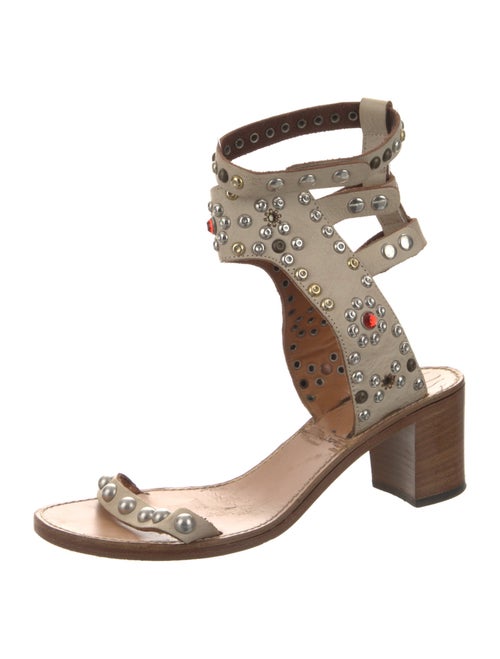 Isabel Marant Leather Crystal Embellishments Gladiator Sandals