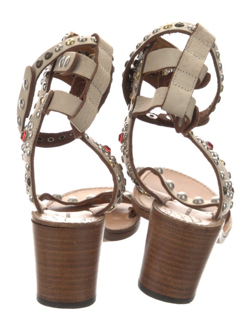 Isabel Marant Leather Crystal Embellishments Gladiator Sandals