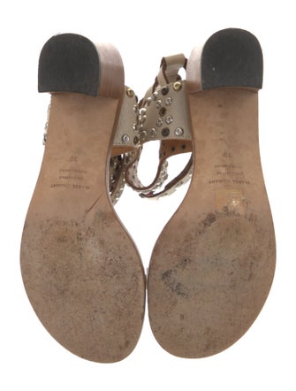 Isabel Marant Leather Crystal Embellishments Gladiator Sandals